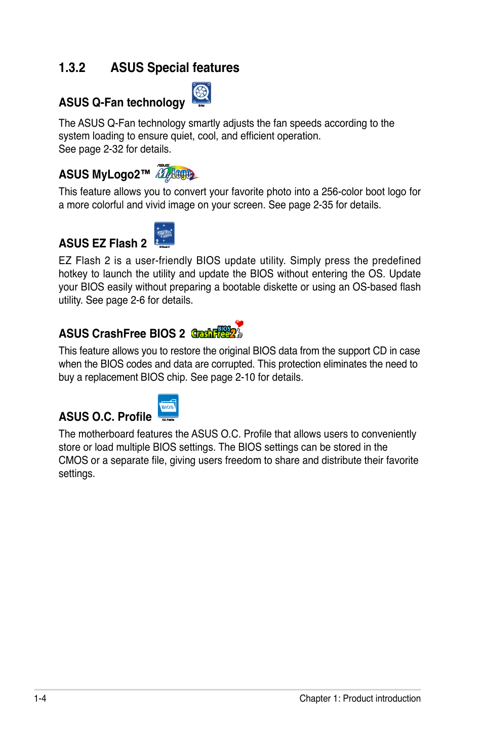 2 asus special features | Asus P5N73-AM User Manual | Page 16 / 98