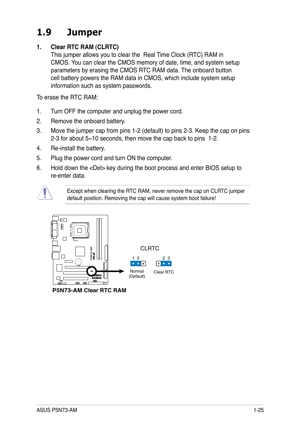 9 jumper | Asus P5N73-AM User Manual | Page 37 / 98