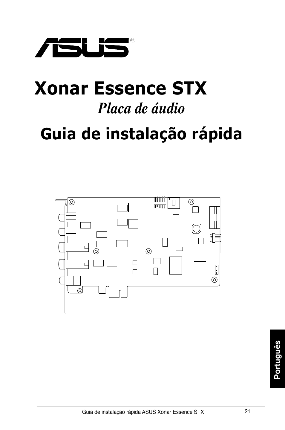 Xonar essence stx, Placa de áudio guia de instalação rápida | Asus Xonar Essence STX User Manual | Page 21 / 32