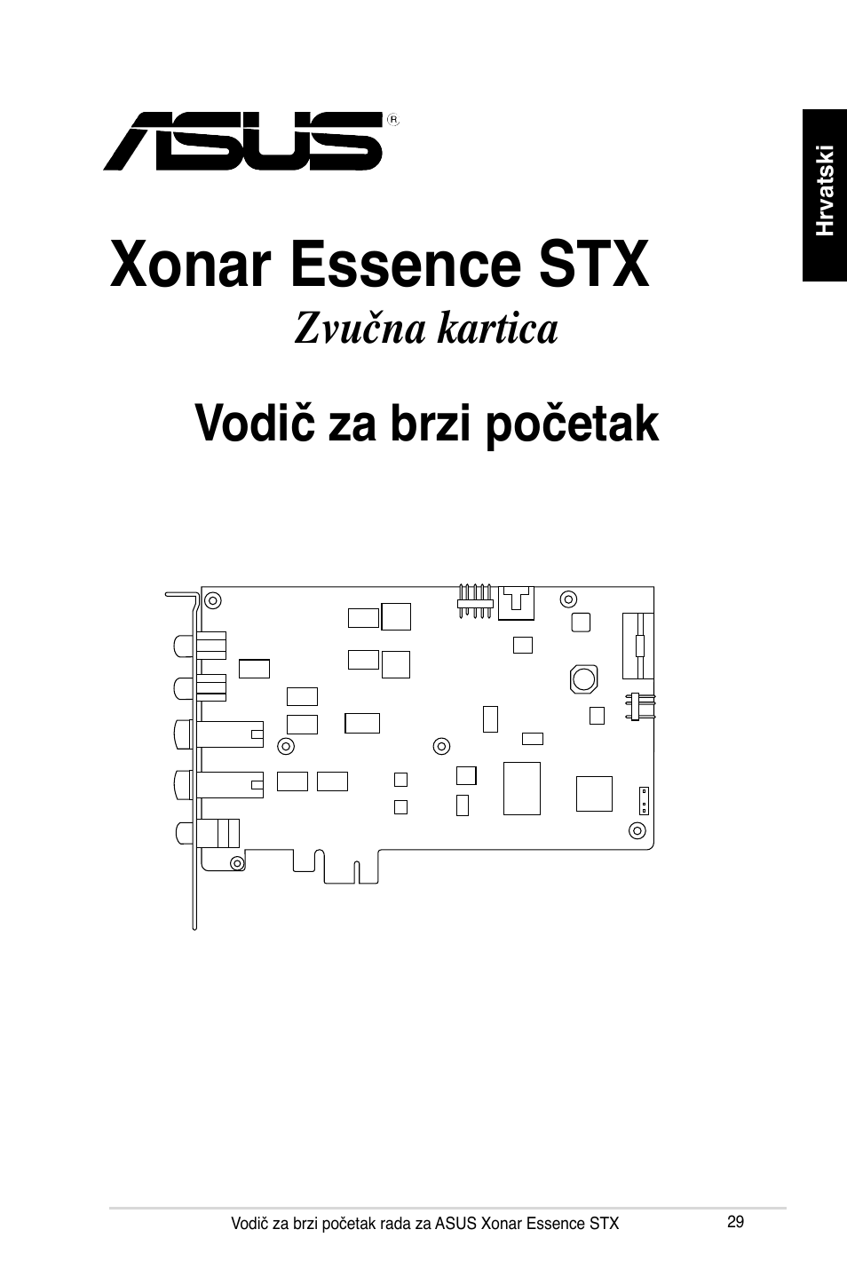 Xonar essence stx, Vodič za brzi početak, Zvučna kartica | Asus Xonar Essence STX User Manual | Page 29 / 32