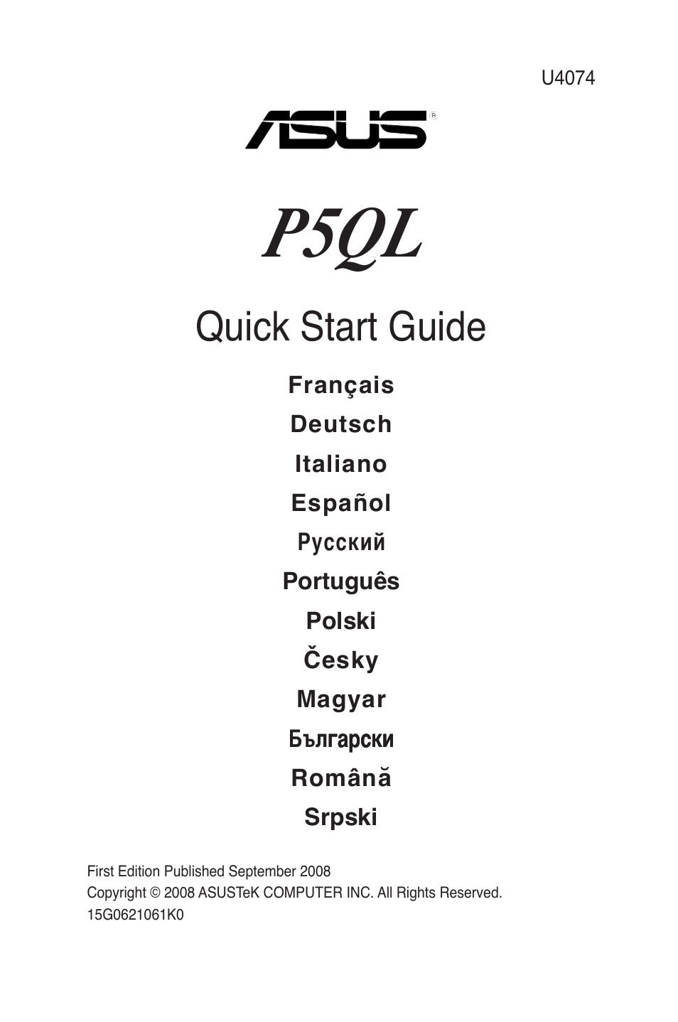 Asus P5QL User Manual | 38 pages