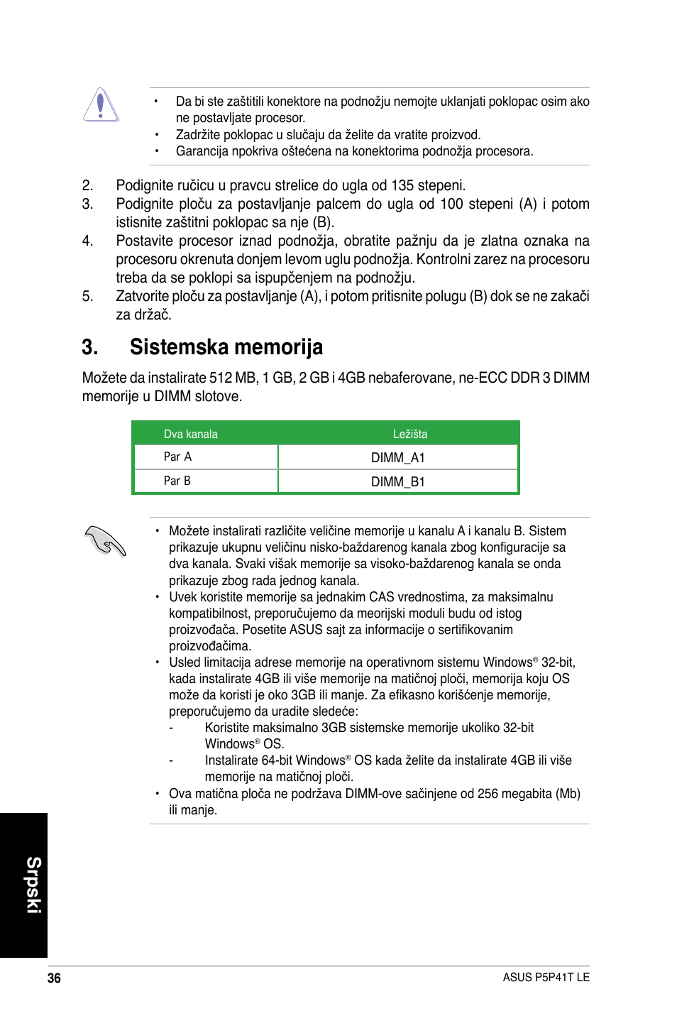 Srpski | Asus P5P41T LE User Manual | Page 36 / 41