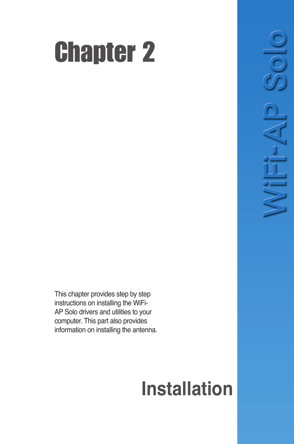 Chapter 2, Installation | Asus P5K Deluxe/WiFi-AP User Manual | Page 14 / 59