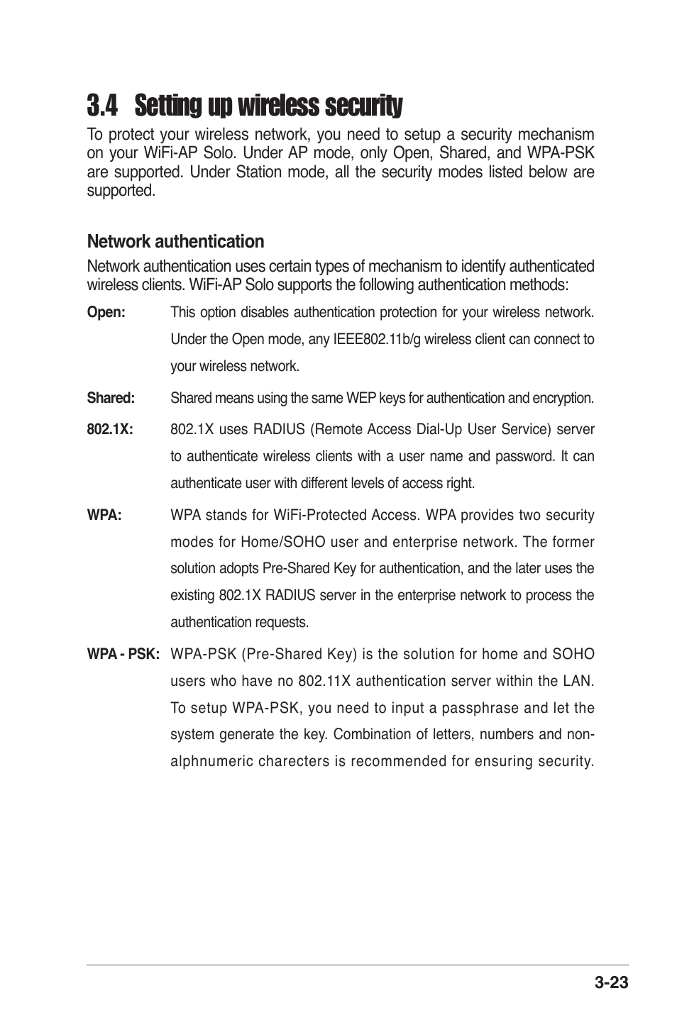4 setting up wireless security | Asus P5K Deluxe/WiFi-AP User Manual | Page 40 / 59