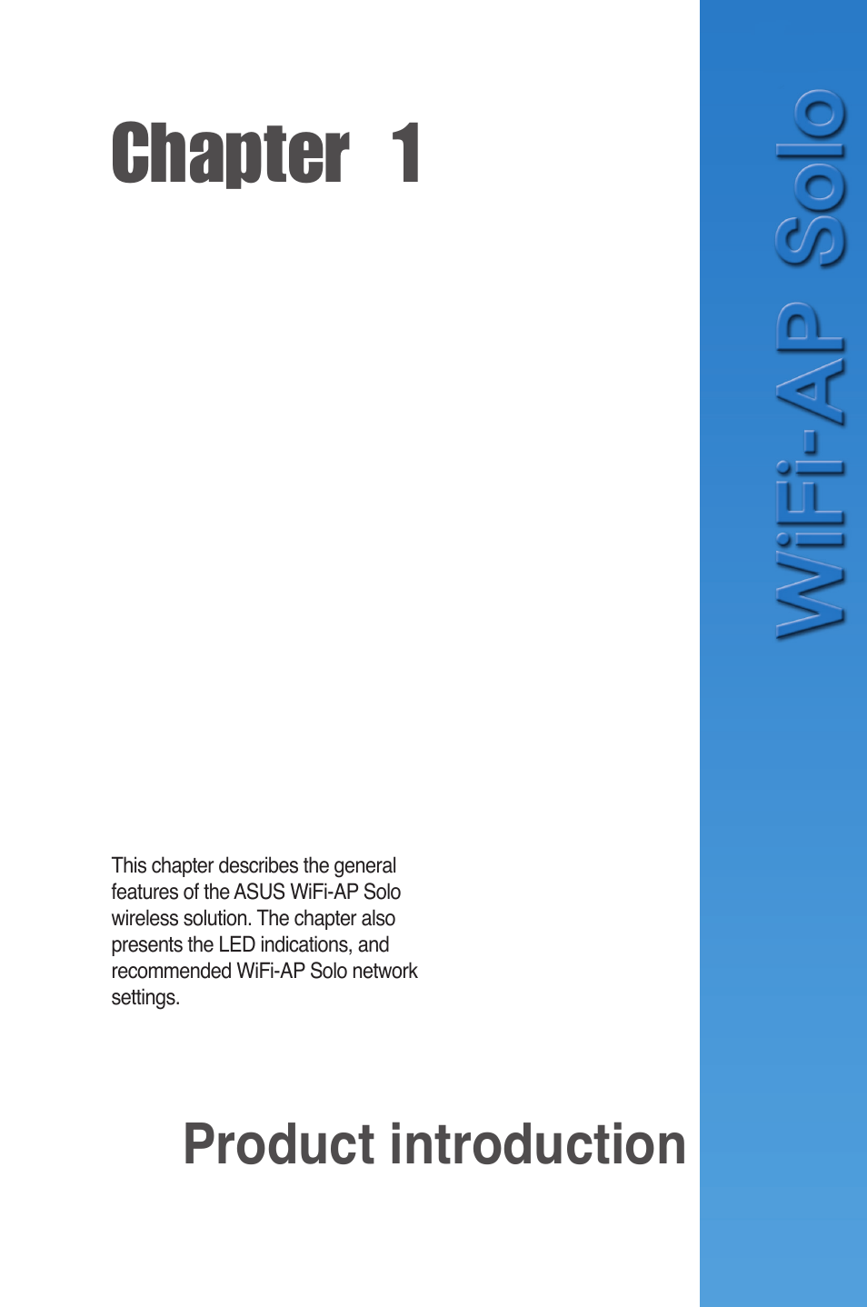 Chapter 1, Product introduction | Asus P5K Deluxe/WiFi-AP User Manual | Page 7 / 59