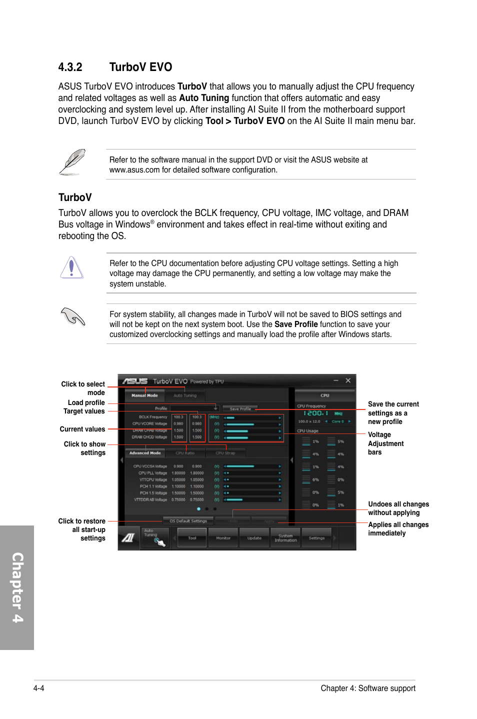 Chapter 4, 2 turbov evo, Turbov | Asus P9X79 User Manual | Page 122 / 156