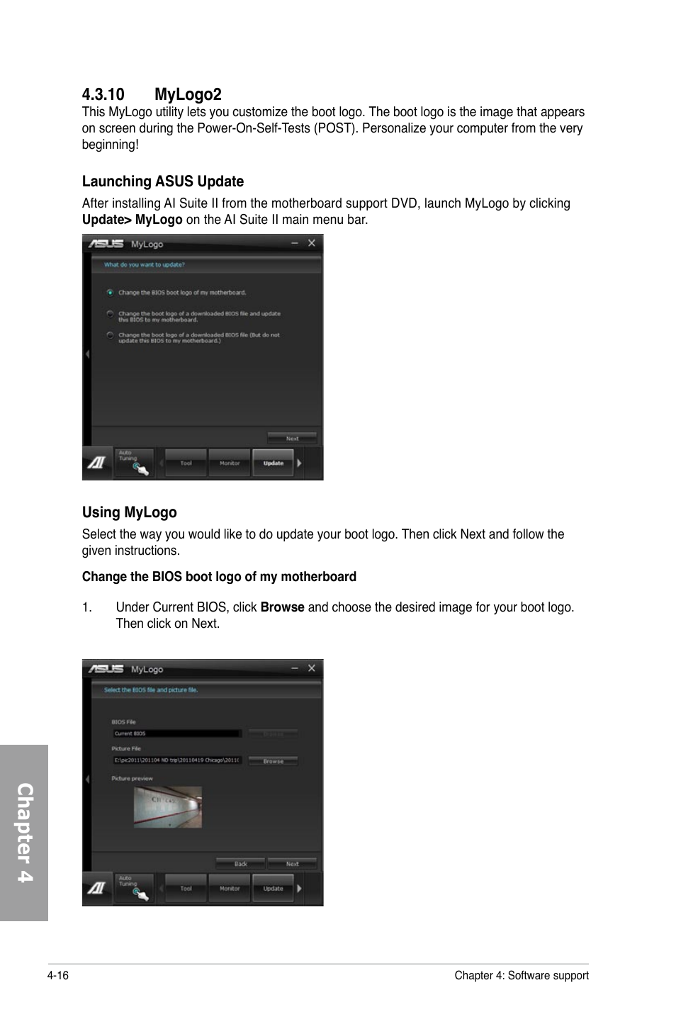 Chapter 4, 10 mylogo2 | Asus P9X79 User Manual | Page 134 / 156