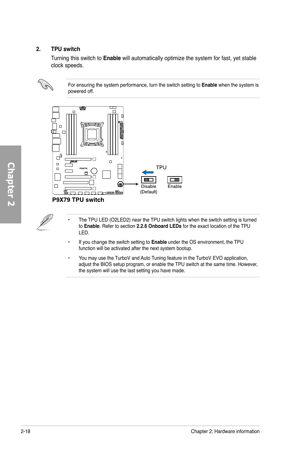 Chapter 2 | Asus P9X79 User Manual | Page 36 / 156