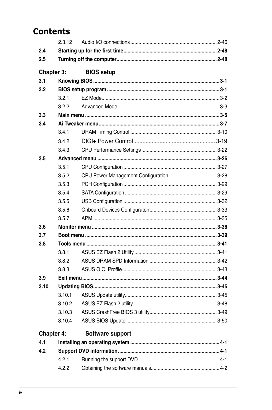 Asus P9X79 User Manual | Page 4 / 156