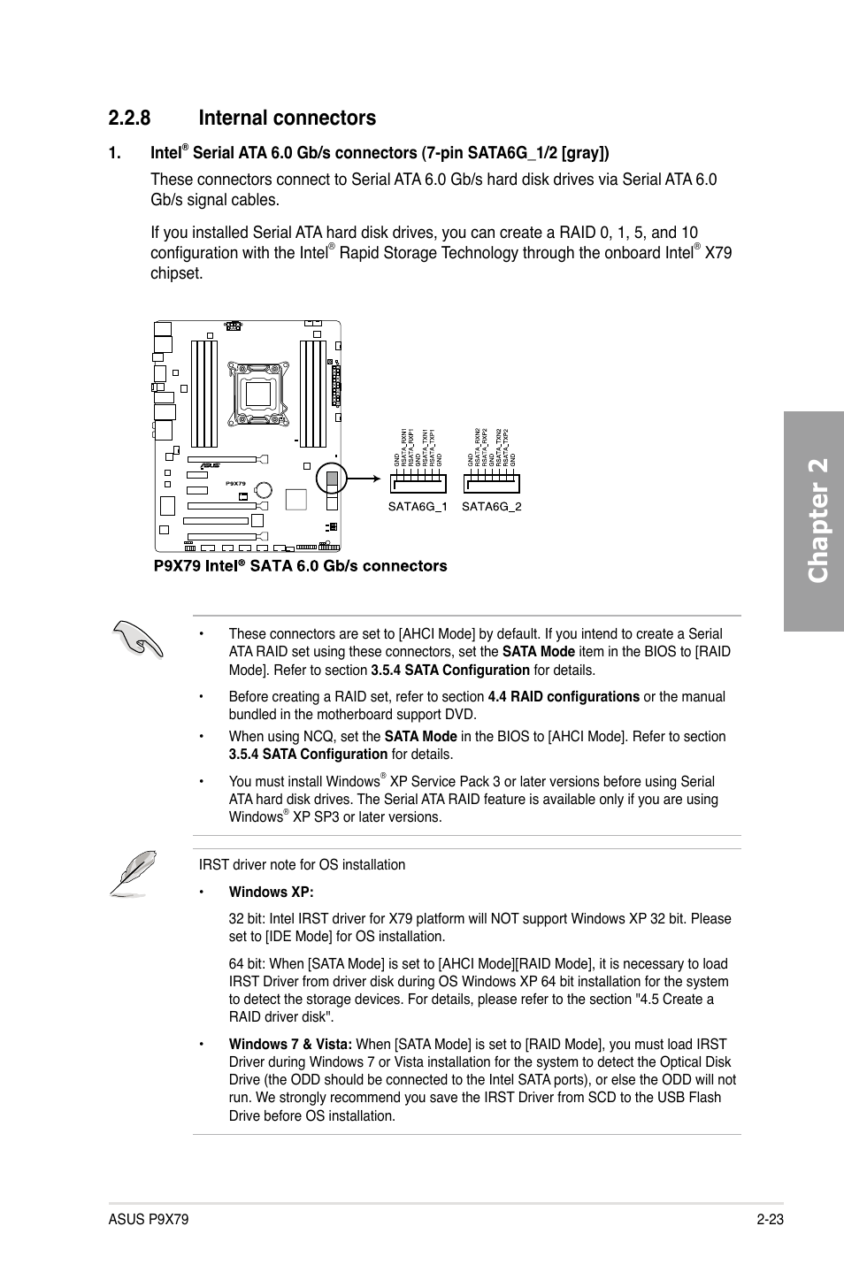 Chapter 2, 8 internal connectors | Asus P9X79 User Manual | Page 41 / 156