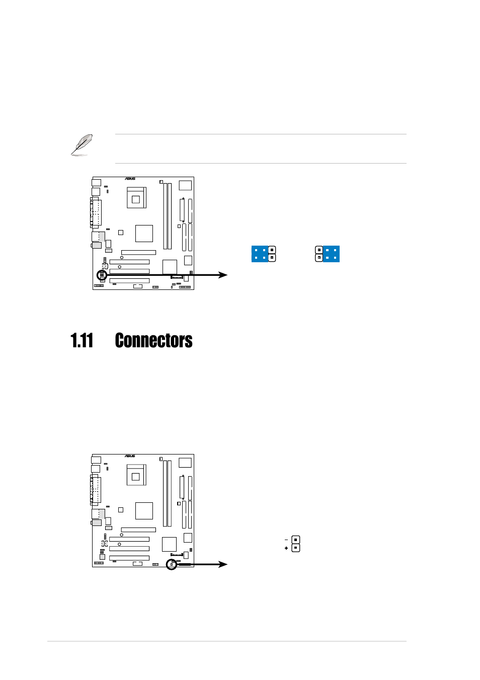 11 connectors, 16 chapter 1: product introduction | Asus P4GE-VM User Manual | Page 26 / 64