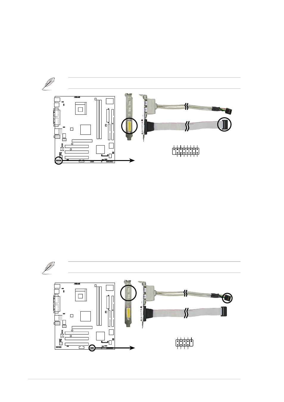 20 chapter 1: product introduction, P4ge-vm game connector game1, The usb/game module is purchased separately | Asus P4GE-VM User Manual | Page 30 / 64