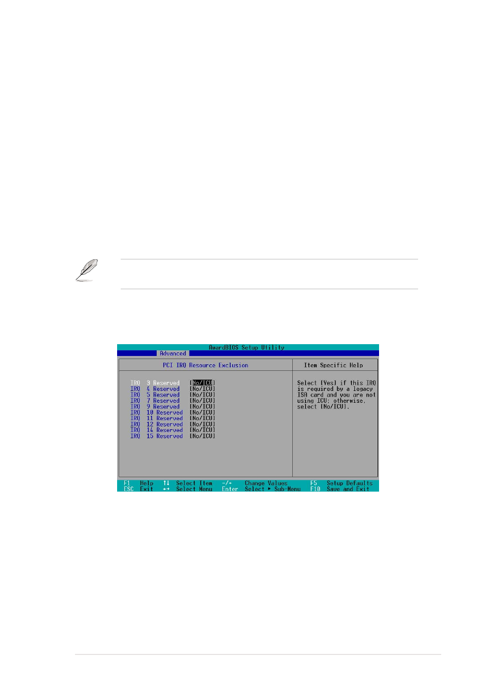 1 pci irq resource exclusion | Asus P4GE-VM User Manual | Page 53 / 64