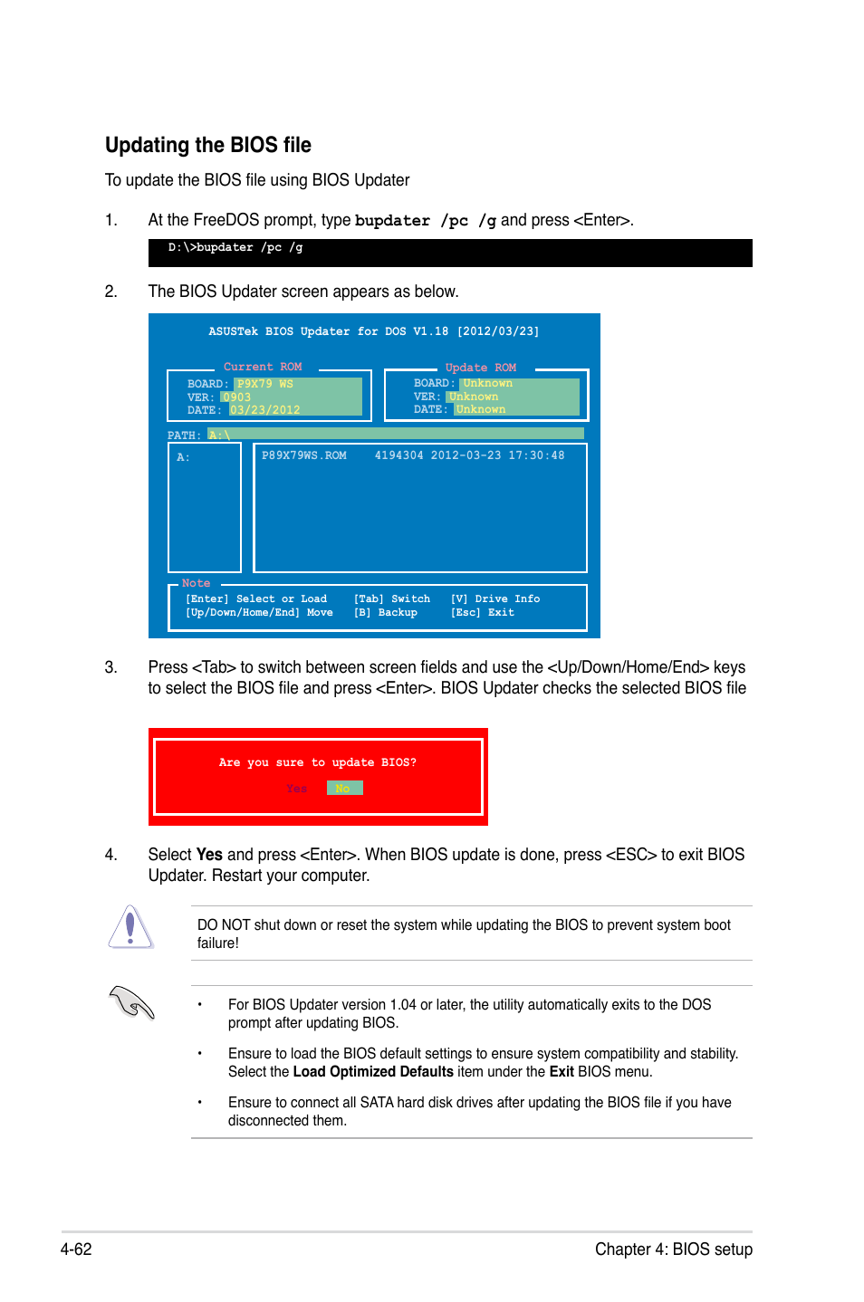 Updating the bios file | Asus ESC1000 G2 User Manual | Page 144 / 194