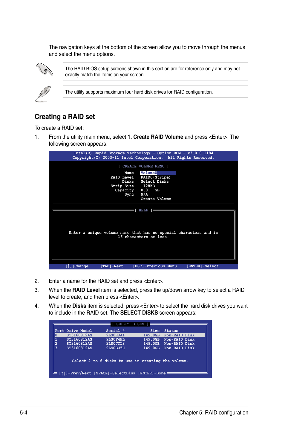 Creating a raid set | Asus ESC1000 G2 User Manual | Page 148 / 194