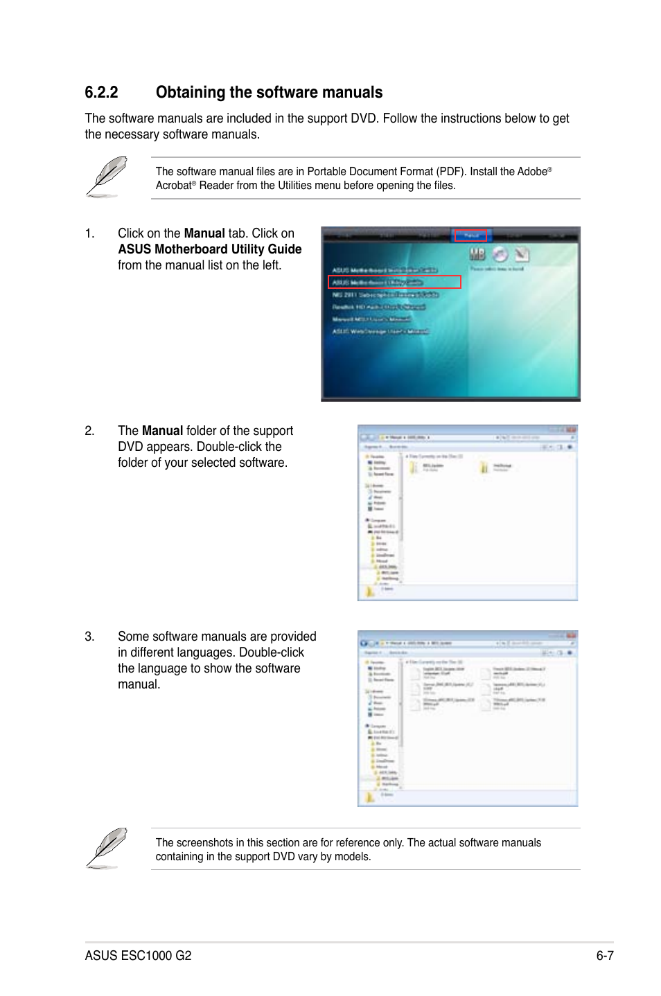 2 obtaining the software manuals, Obtaining the software manuals -7 | Asus ESC1000 G2 User Manual | Page 161 / 194