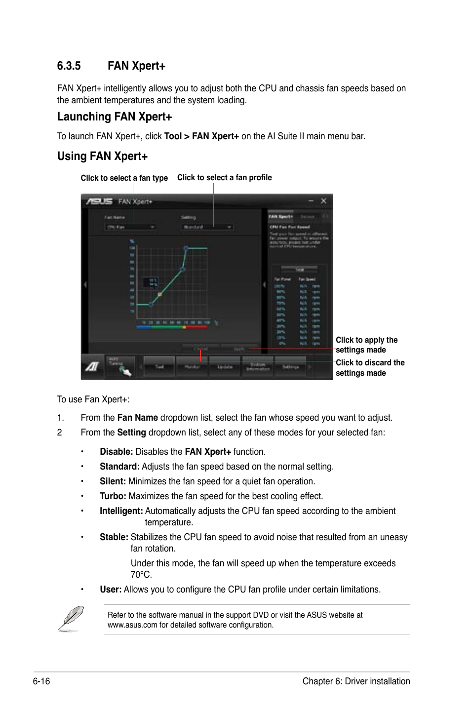 5 fan xpert, Fan xpert+ -16, Launching fan xpert | Using fan xpert | Asus ESC1000 G2 User Manual | Page 170 / 194
