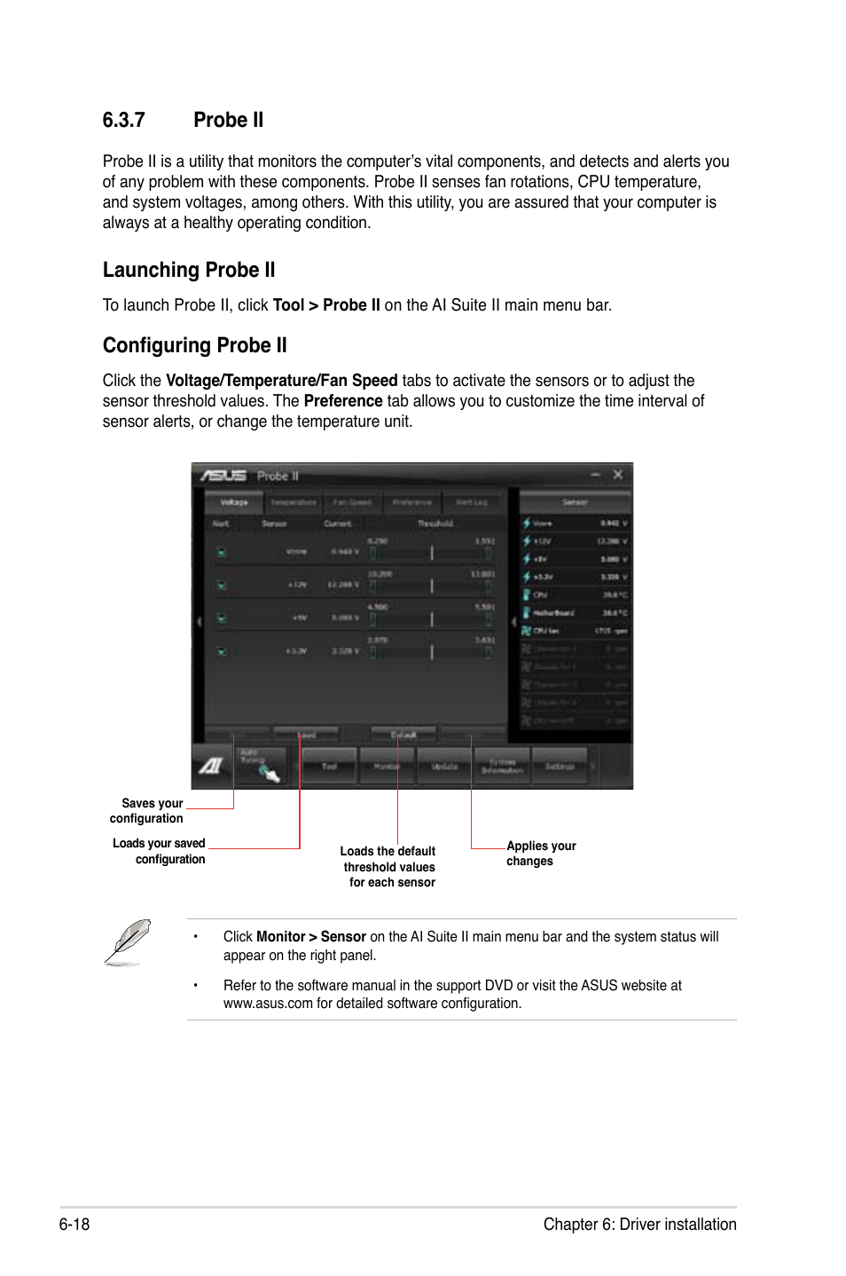 7 probe ii, Probe ii -18, Launching probe ii | Configuring probe ii | Asus ESC1000 G2 User Manual | Page 172 / 194