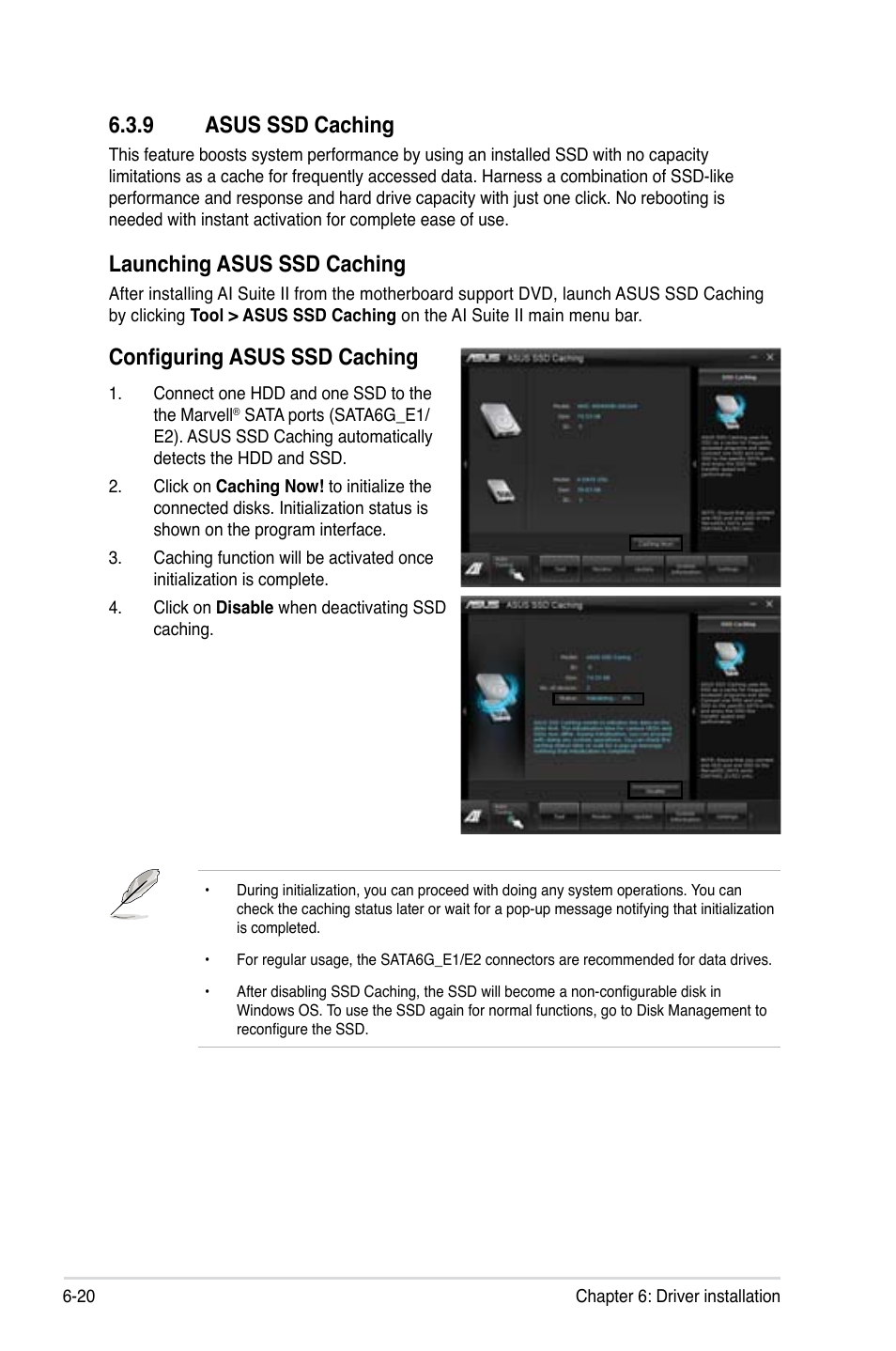 9 asus ssd caching, Asus ssd caching -20, Launching asus ssd caching | Configuring asus ssd caching | Asus ESC1000 G2 User Manual | Page 174 / 194