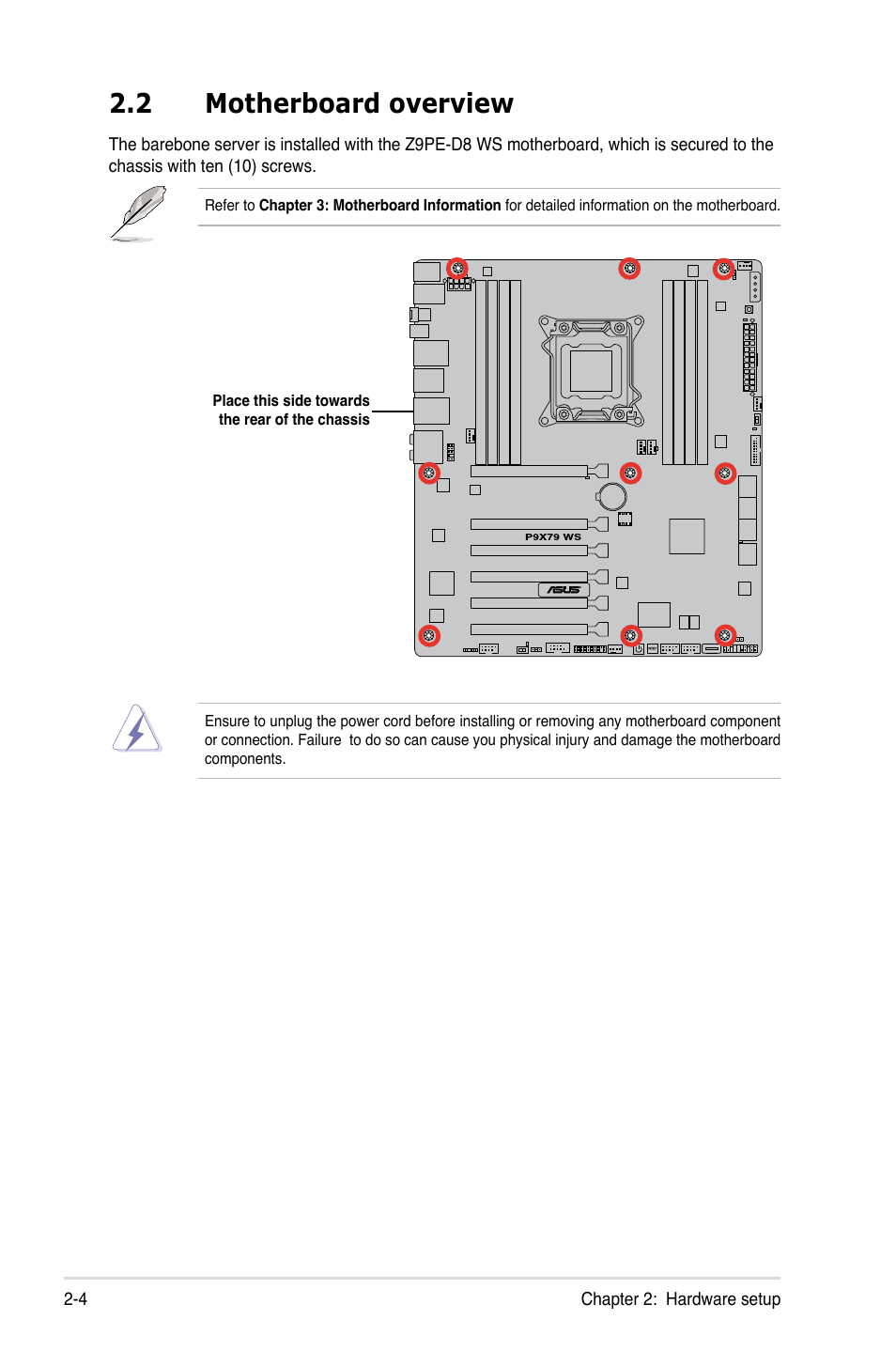 2 motherboard overview, Motherboard overview -4 | Asus ESC1000 G2 User Manual | Page 24 / 194