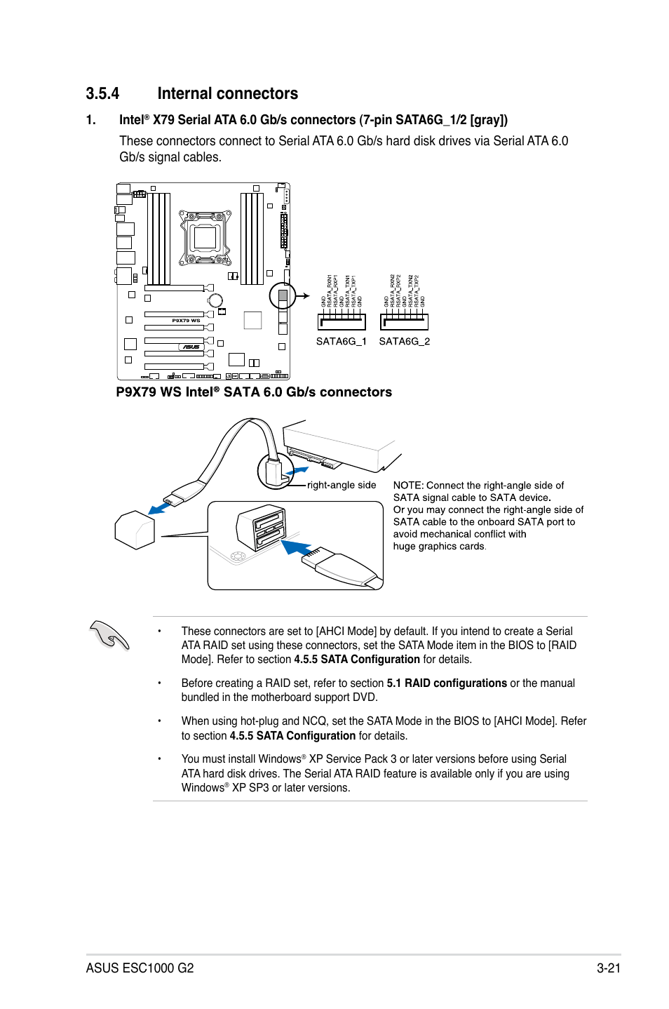 4 internal connectors, Internal connectors -21 | Asus ESC1000 G2 User Manual | Page 69 / 194