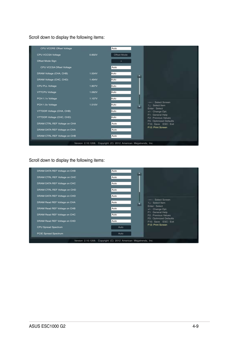 Scroll down to display the following items | Asus ESC1000 G2 User Manual | Page 91 / 194