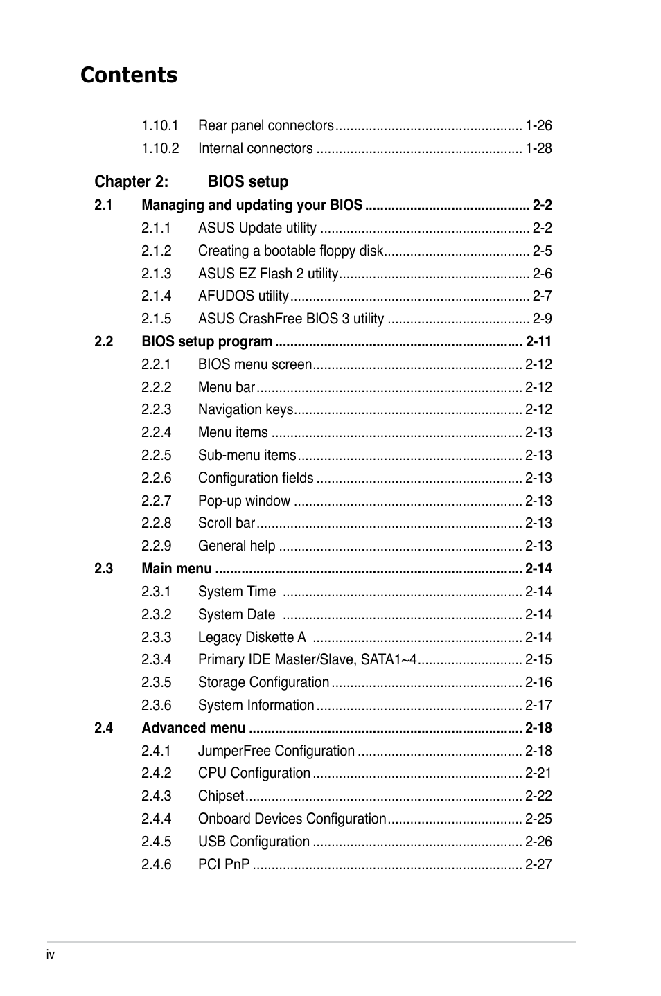 Asus P5QPL-VM User Manual | Page 4 / 102