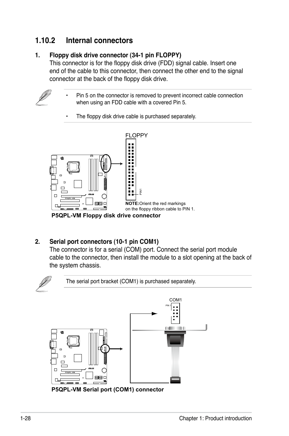 2 internal connectors | Asus P5QPL-VM User Manual | Page 40 / 102