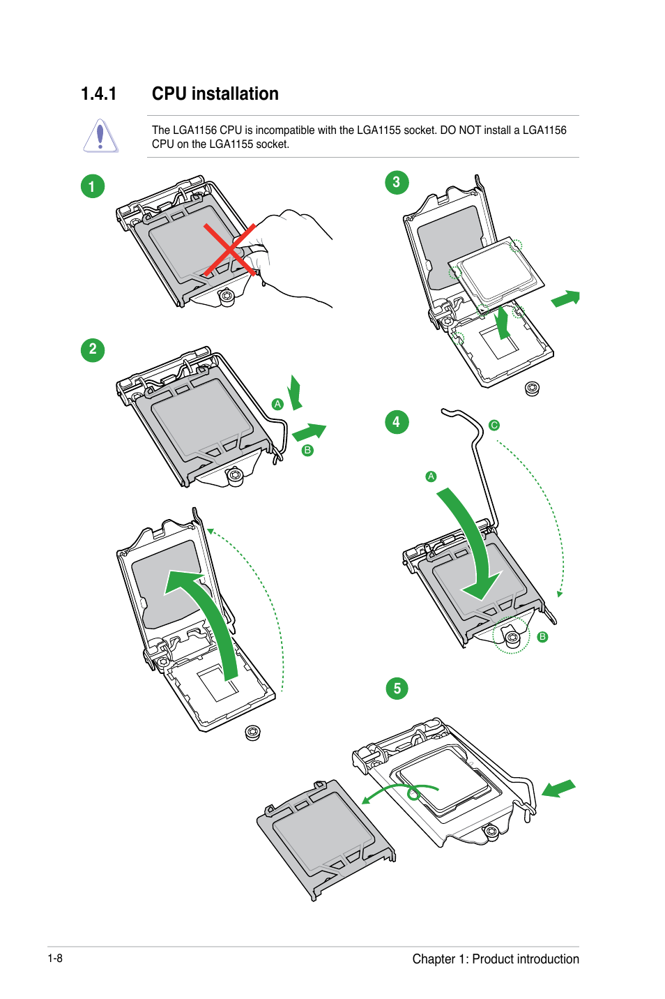 1 cpu installation, Cpu installation -8 | Asus Z77-A User Manual | Page 20 / 92