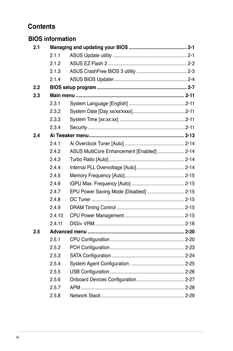 Asus Z77-A User Manual | Page 4 / 92