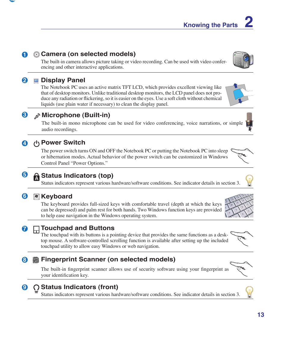 Asus K41VF User Manual | Page 13 / 85