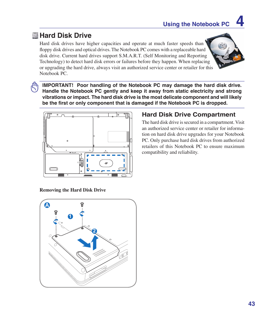 Hard disk drive | Asus K41VF User Manual | Page 43 / 85