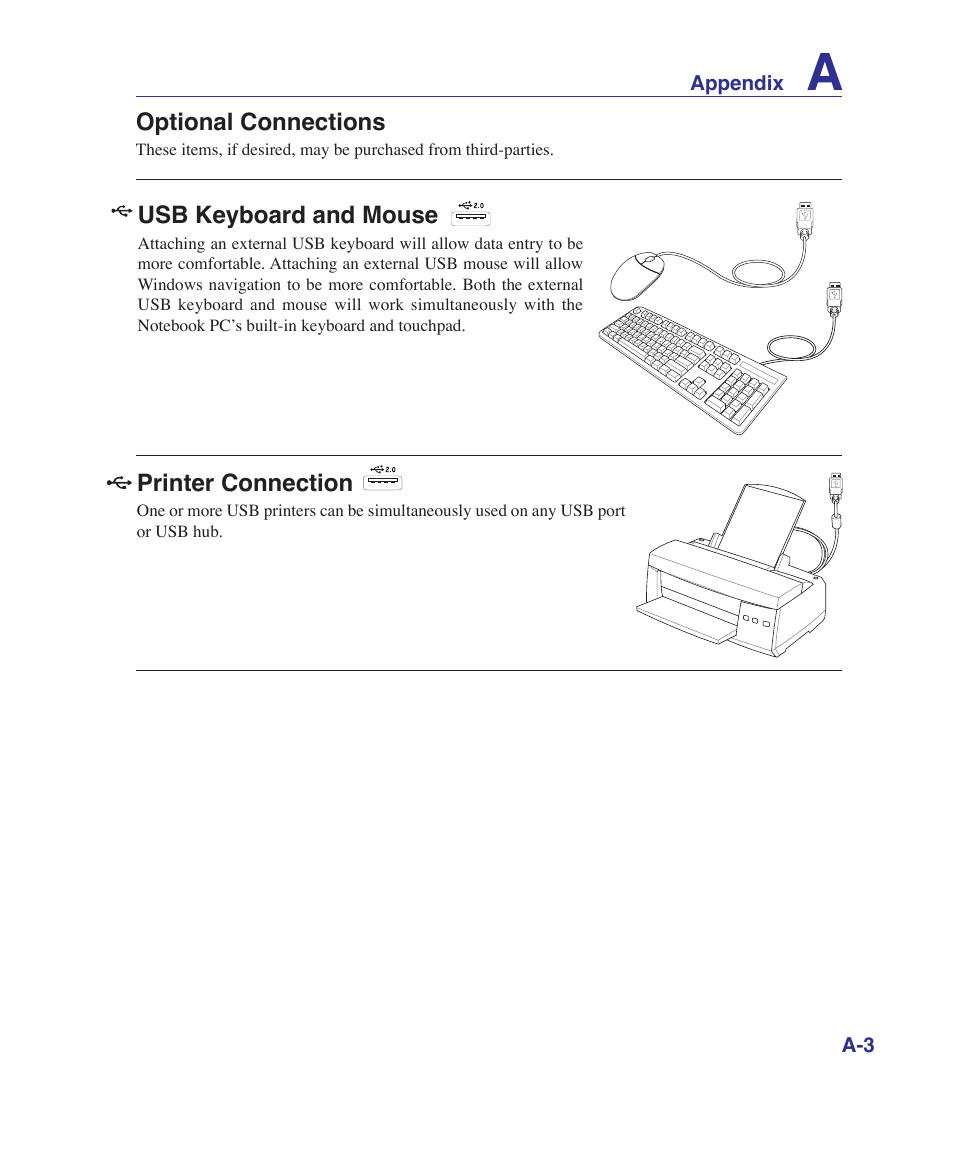 Optional connections, Connections | Asus K41VF User Manual | Page 55 / 85