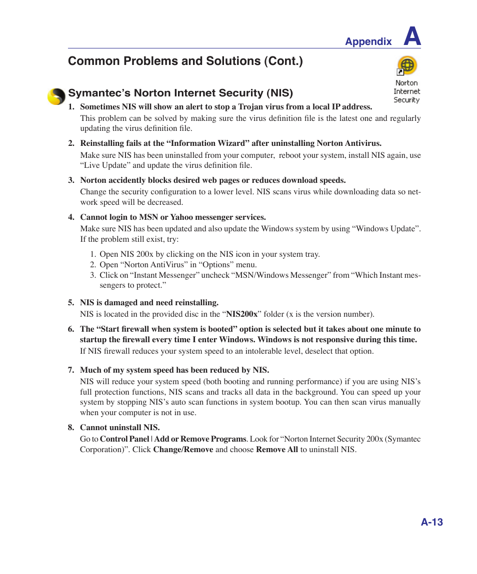 Common problems and solutions (cont.) | Asus K41VF User Manual | Page 65 / 85