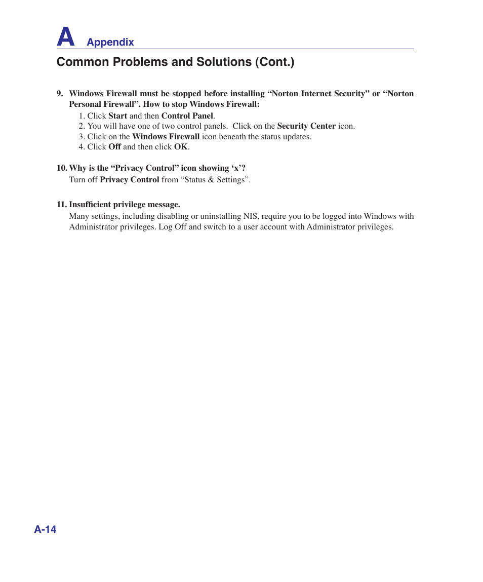 Common problems and solutions (cont.) | Asus K41VF User Manual | Page 66 / 85