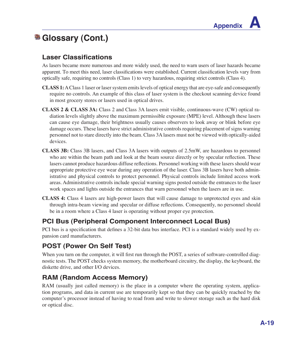 Glossary (cont.) | Asus K41VF User Manual | Page 71 / 85