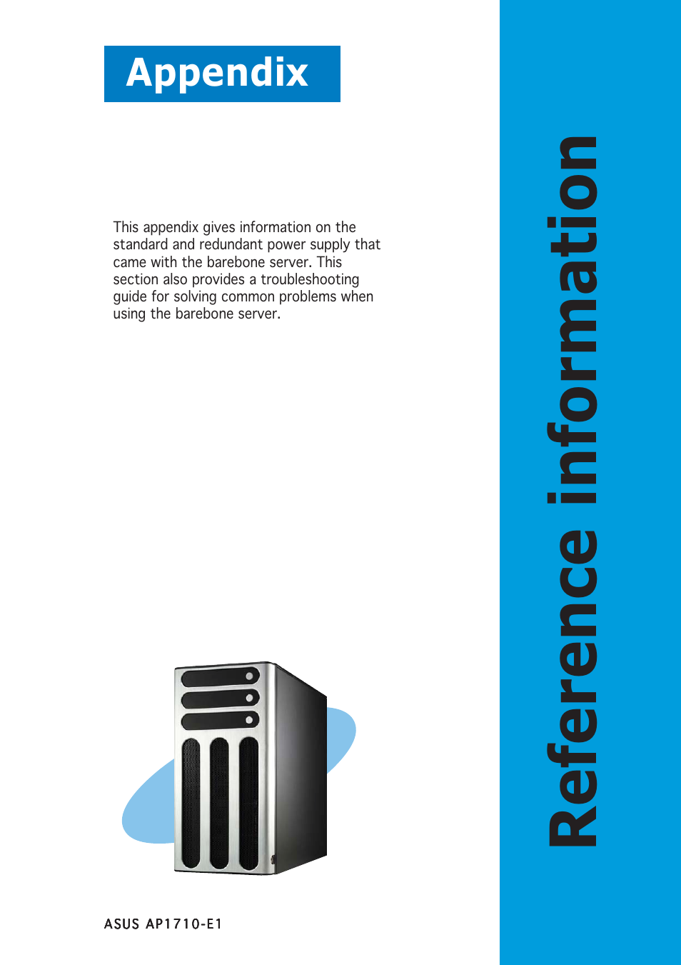 Reference information, Appendix | Asus AP1710-E1 User Manual | Page 151 / 158