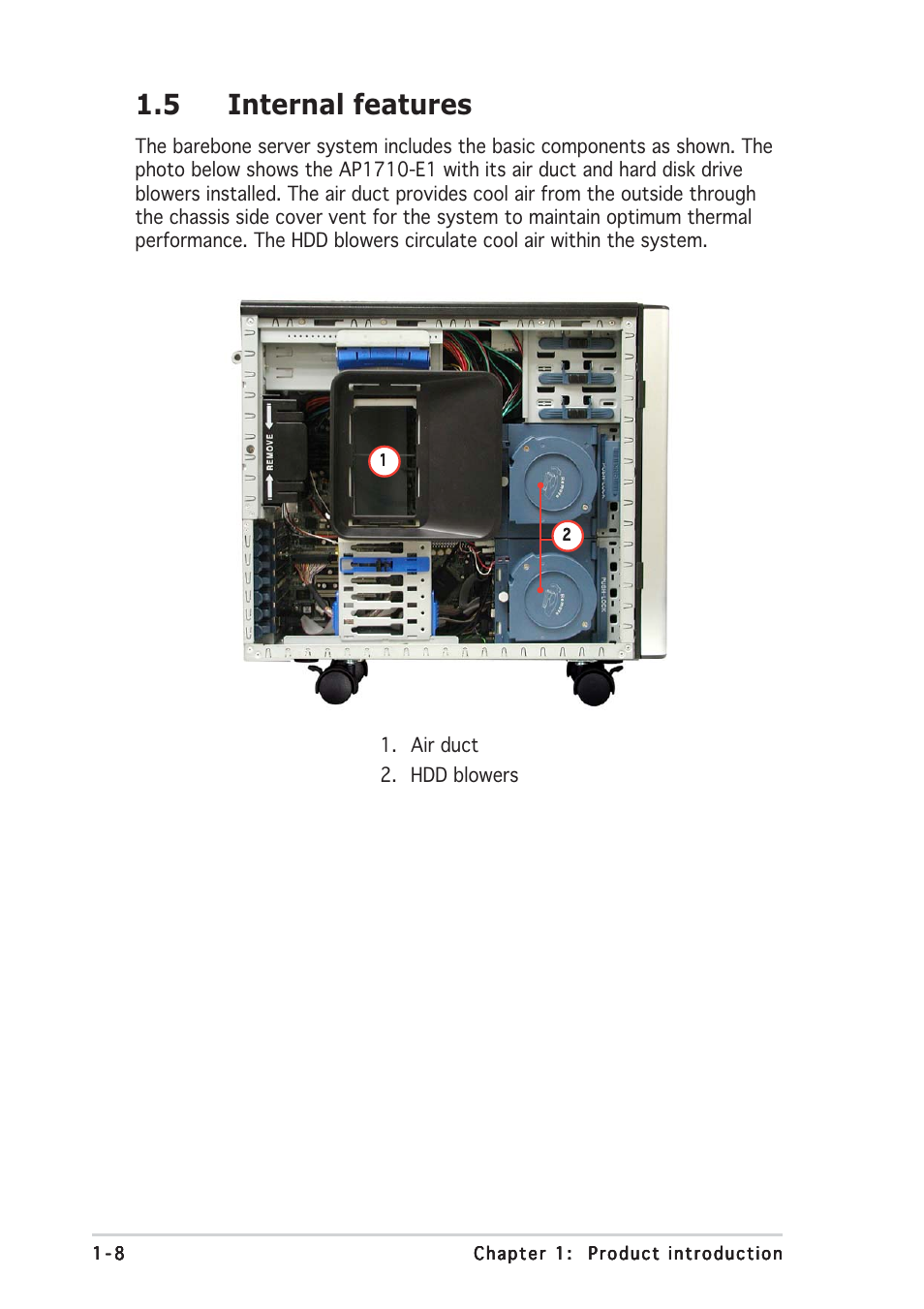 5 internal features | Asus AP1710-E1 User Manual | Page 18 / 158