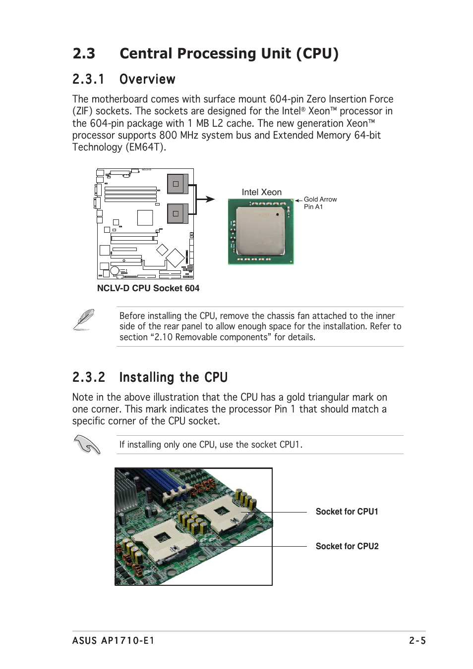 3 central processing unit (cpu), 1 overview overview overview overview overview | Asus AP1710-E1 User Manual | Page 29 / 158