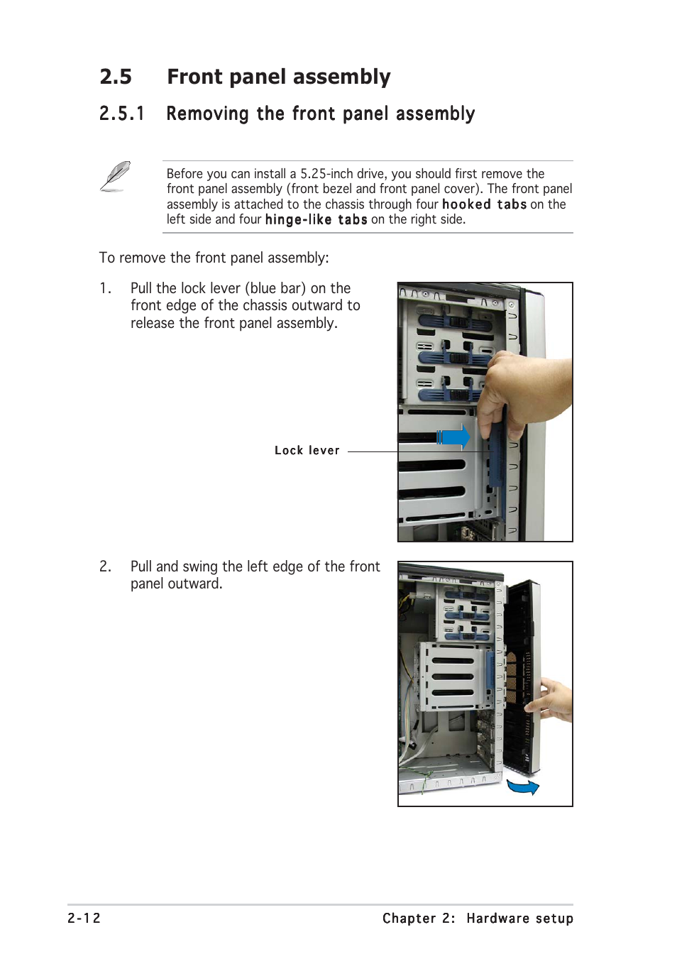 5 front panel assembly | Asus AP1710-E1 User Manual | Page 36 / 158