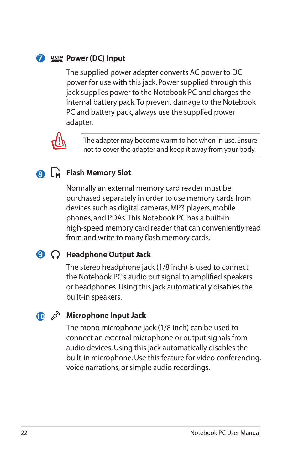 Asus X42DQ User Manual | Page 22 / 108