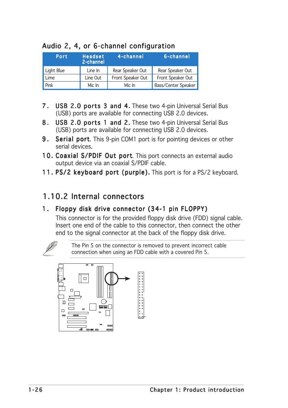 Audio 2, 4, or 6-channel configuration | Asus K8N4-E User Manual | Page 38 / 92