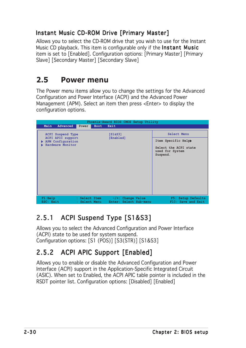 5 power menu | Asus K8N4-E User Manual | Page 76 / 92