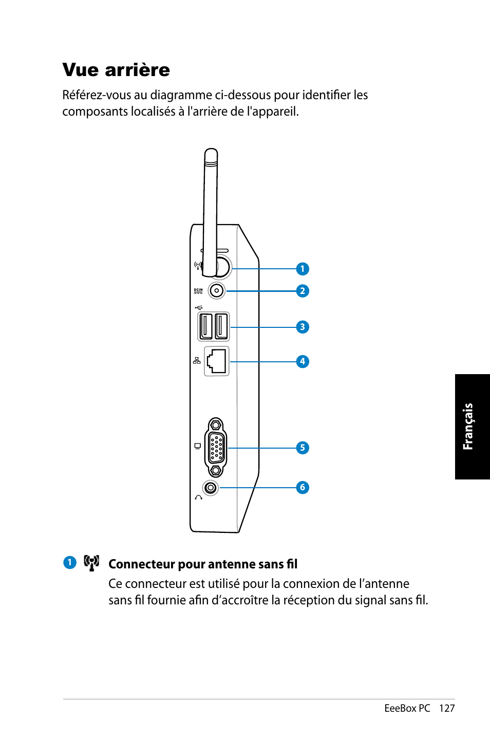 Vue arrière | Asus EB1007 User Manual | Page 127 / 183