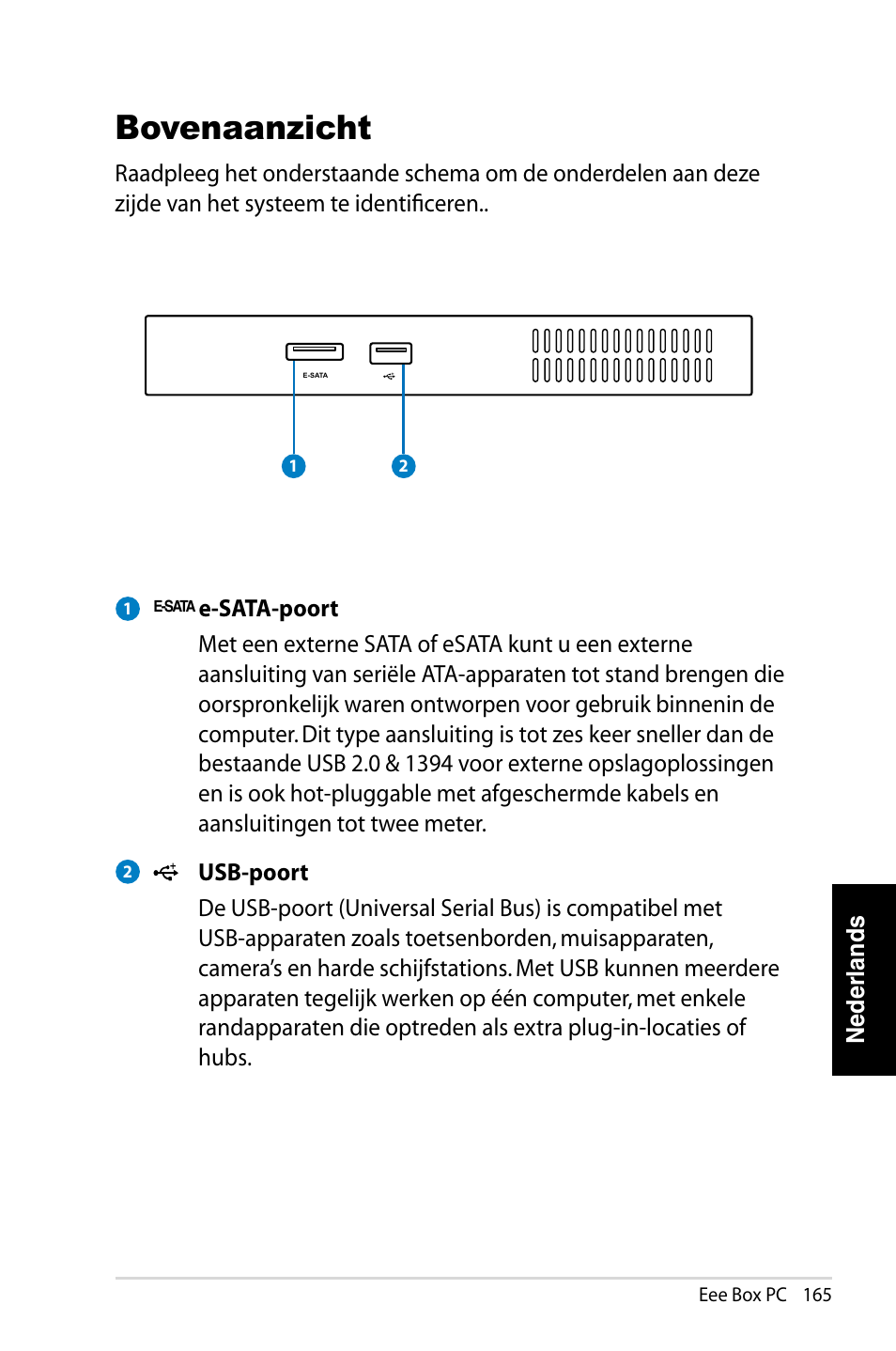 Bovenaanzicht | Asus EB1007 User Manual | Page 165 / 183