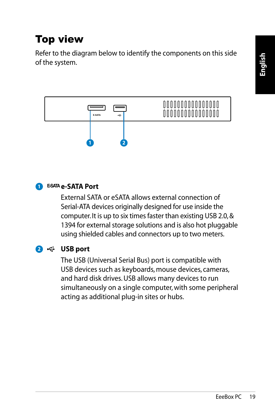 Top view | Asus EB1007 User Manual | Page 19 / 183