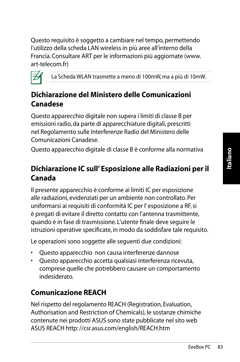 Comunicazione reach | Asus EB1007 User Manual | Page 83 / 183