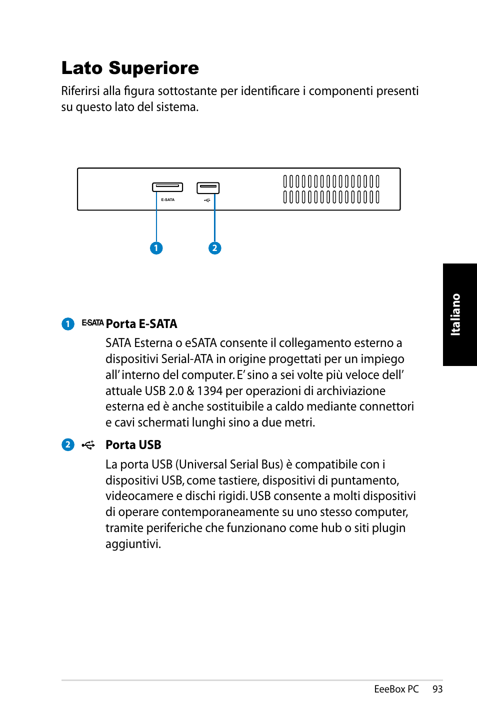 Lato superiore | Asus EB1007 User Manual | Page 93 / 183