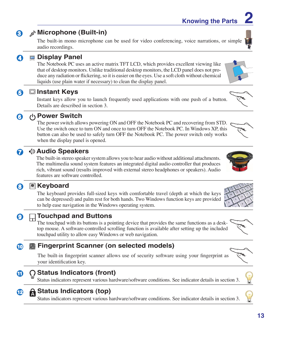 Asus VX2S User Manual | Page 13 / 97