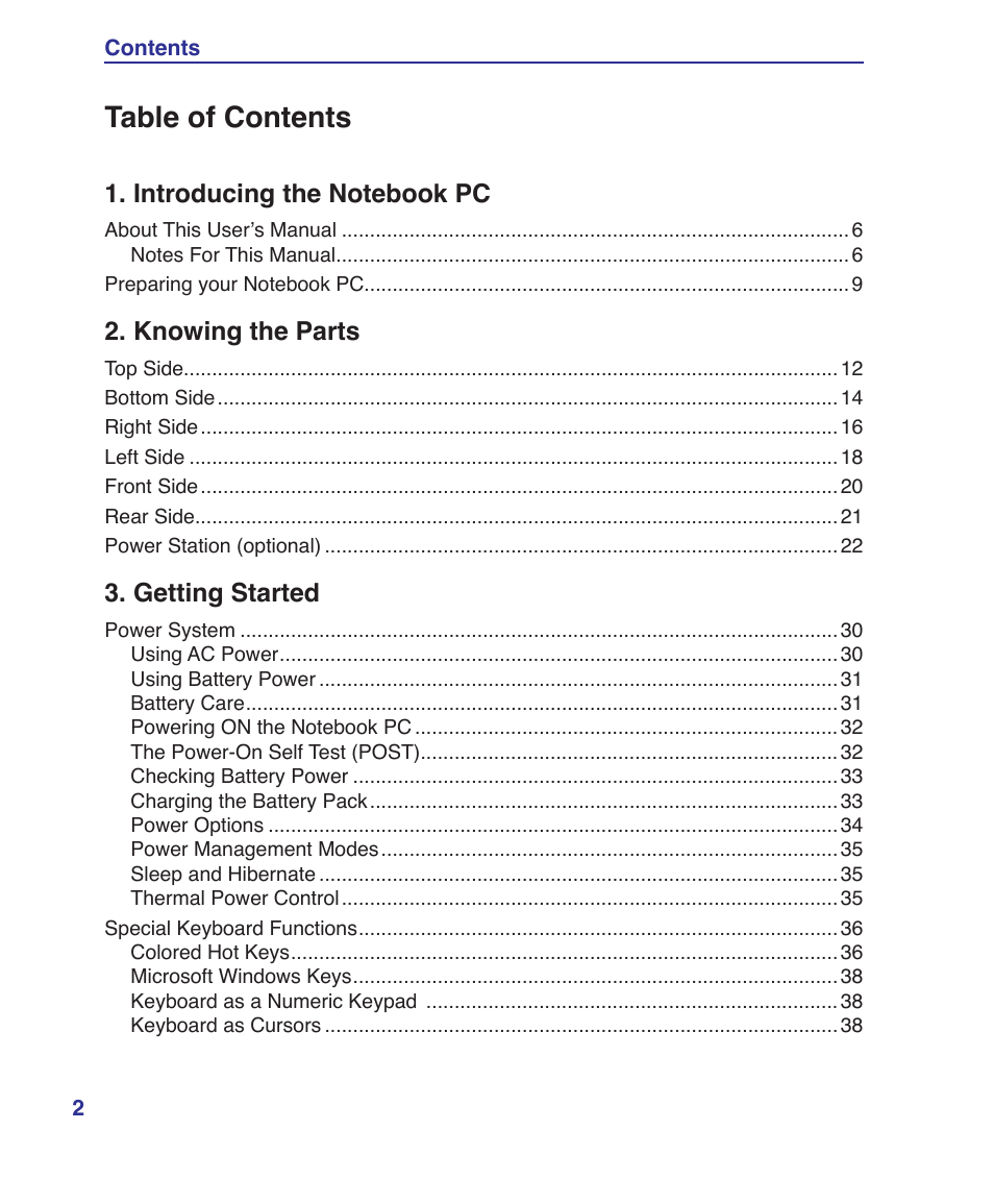 Asus VX2S User Manual | Page 2 / 97